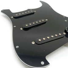 3X Ramasser de Guitare ÉLectrique à Bobine Unique Sss Plaque à Gratter Précâblée Chargée 11 Trous 3 Plis Convient pour Guitare St Sq