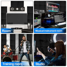 60Pcs Soundproof Foam Panels,2 Inch X 12 Inch X 12 Inch Pyramid Shaped Acoustic Panels for Wall,Studio, Home and Office