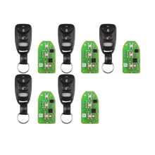 5 Stück XKHY01EN Kabelfernbedienungsschlüssel Inklusive Chip für , 3+1 Tasten, Englische Version, Kompatibel mit Dem Xhorse VVDI Schlüsseltool