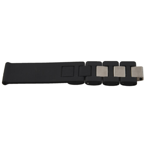2Pcs 20mm Silicone Strap Watch Band for Chronoscaph Autoscaph 21 Band, Black 2