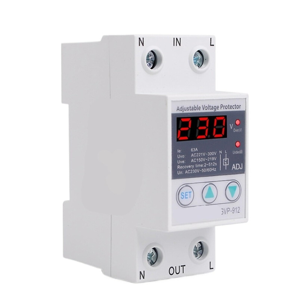 Voltage Protection Relay 110V 40A Din Rail Adjustable Over Voltage Protector For Stable Current 9455672031219