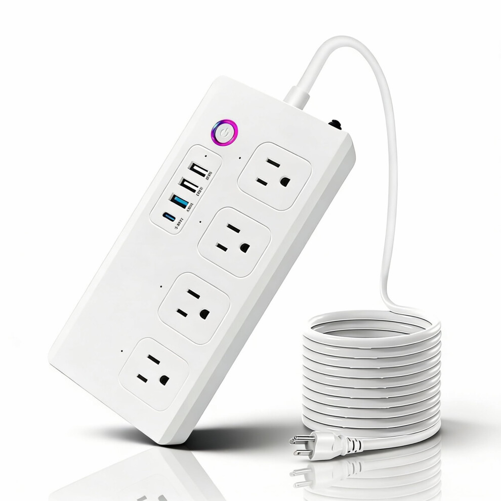 Smart Power Strip Surge Protector With Usbc, 4 Outlets, Voice Control, Compatible With Alexa And Google 9455672031226