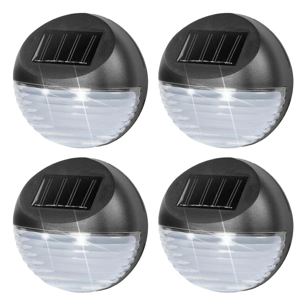 (4 x Solar Fence Lights) Geezy Solar-Powered LED Garden Fence, Decking & Patio Lights