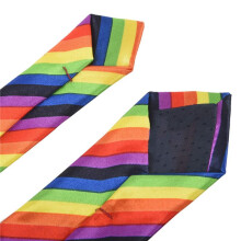 10X Men Fashion Casual Skinny Slim Narrow Tie Formal Wedding Party Necktie, 19 (Rainbow Color Stripes)