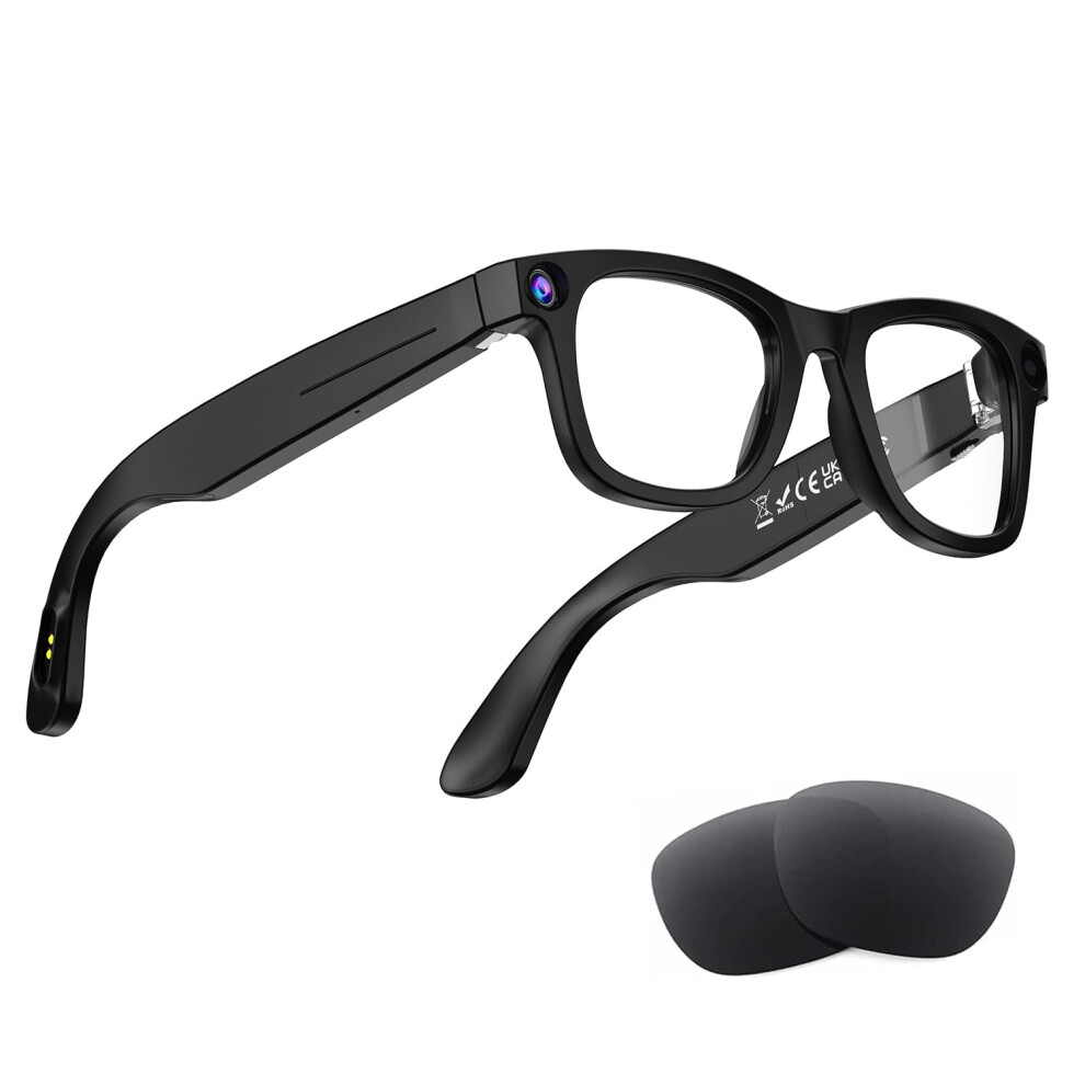 Smart Bluetooth Glasses With 8Mp Camera, Hd Video, Ai Translation, Openear Audio For Travel Black 9092120531138