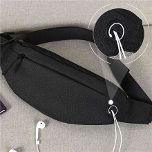 3X TINYAT Men Male Waist Bag Purse Casual Large Phone Belt Bag Pouch Travel Phone Bag Banana Bag Hip 4 Pockets Black