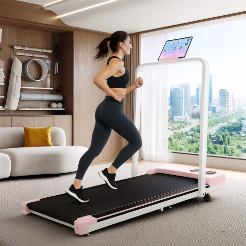 Folding Treadmill with Handrail & Adjustable Incline 2