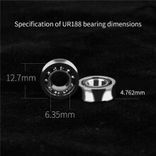 40 PièCes de Roulements en Acier R188 KK RéActifs à la Vitesse, Roulements en Acier au Chrome à Haute Teneur en Carbone R188 Rainure en U pour les