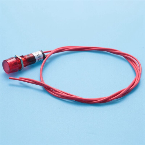 3X Neon Indicator  Signal Lamp Red Light AC 250V W2 Wires 2