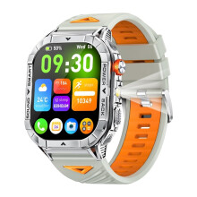 Smart Watch for Men 2.13' AMOLED Display, IP68 Waterproof Fitness Tracker, Heart Rate, Bluetooth 5.3, LED, 100+ Sports, iOS Android Compatible White