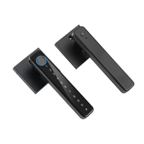 Smart Fingerprint Door Lock with Keypad, App Controlled Digital Password Handle, Black Electronic