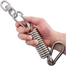 2X Stainless Steel Swivel Mount Chain with Carabiners and Spring, 1000Lbs Capacity for Heavy Bag, Gym Swing, Hammock
