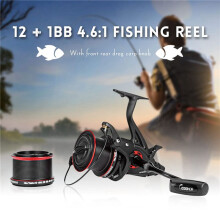 Coonor 3X Nfr9000+8000 Double Spool Fishing Reel 12+1 Bb 4.6:1 Fishing Reel Folding Left/Right Handle Fishing Reel