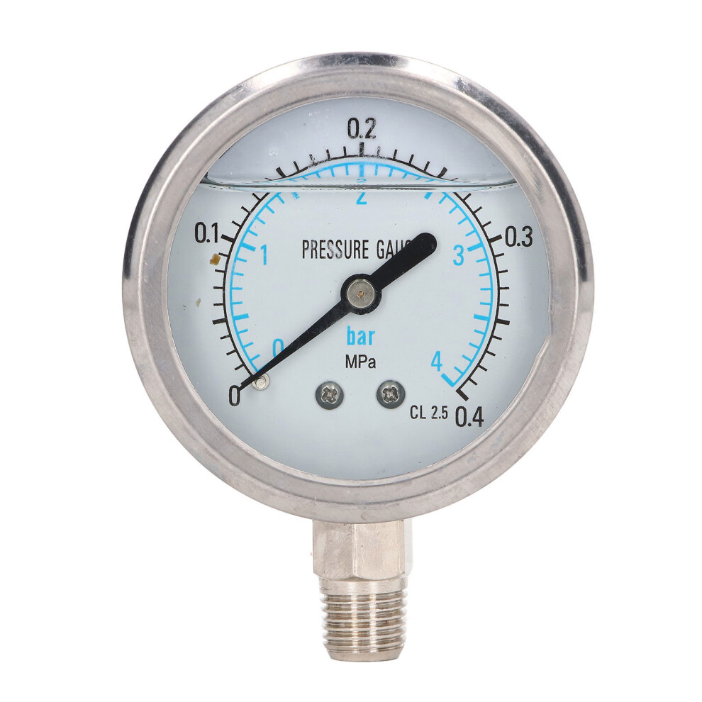 Vacuum Pressure Gauge 0~0.4Mpa, Stainless Steel Case, 1/4In Npt 7891390320716