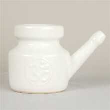 3X 350Ml Ceramic Neti Pot Nose Cleaning Pot Durable Leakproof Spout Pot for Nasal Rinsing Nose Washing Men Women, White