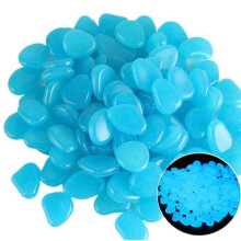 300Pcs Glow in the Dark Stone,Decorative Luminous Stone for Outdoor Walkways,Gardens,Driveways or Fish Tank