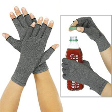 Compression Glove for Rheumatoid, Osteoarthritis - Heat Hand Gloves for Computer Typing, Joint Pain Relief(2 Pair) (L)