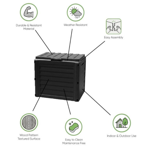 140L Outdoor Garden Storage Box Anthracite 2