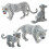 Realistic Snow Leopard Figurines Set – PVC Miniatures, 3 Sizes 8
