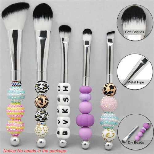 6X PerlenföRmige Make--Pinsel, Silikonperlen, DIY-Make--Kosmetikpinsel, Perlenpinsel-Set zum Selbermachen 1