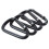 60 Pcs Black D Shaped Aluminum Alloy Carabiner Hook Keychain 6