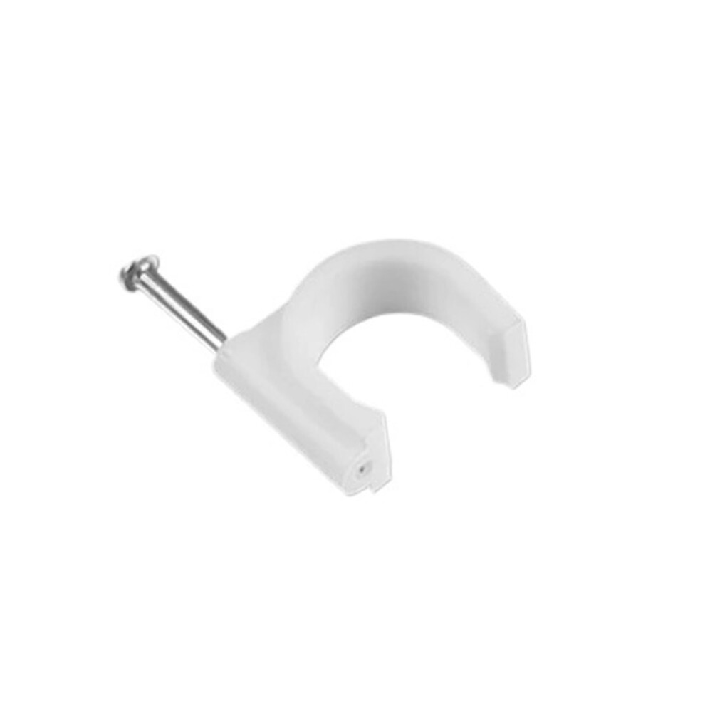 100Pcs 4Mm Plastic Cable Clips With Steel Nails For Secure Electrical Wire Mounting 9455672032254