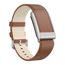 Brown Leather Replacement Strap for WHOOP 5.0 with Secure Hook Loop Fastener