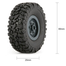 8Pcs Rubber Wheel Rim Tire Tyre for RC 1/16 Climbing Crawler Car WPL B-1/B-24/C-14/C-24/B-16 Deep