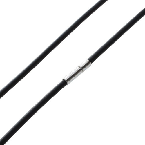 10X Colar de CordãO de Borracha Preta de 3 mm com Fecho de Aço Inoxidável - 22 Polegadas 2