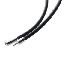 10X Colar de CordãO de Borracha Preta de 3 mm com Fecho de Aço Inoxidável - 22 Polegadas
