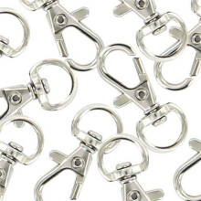 300Pcs Swivel Carabiners Keychain Silver Color