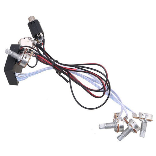 2X Preamp 3 Band Equalizer EQ Harness Guitar Bass Tone Control System for Active Pickup 2