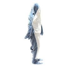 1pc SharkBlanket Adulto - Macacão com Capuz de Inverno Quente e Vestível, Saco de Dormir Engraçado para Festas Do Pijama, Macacão Aconchegante