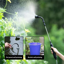 Electric Sprayer with 4m Pipes Garden Watering Spray Gun with 2 Nozzles Type-C/USB Telescopic Irrigation Tools