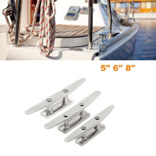 4 Pcs 8 Inch Open Base Boat Cleat 316 Stainless Steel Hardware Boat Cleats for Marine Boat Deck Rope Tie Yacht
