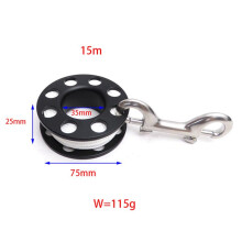 2pcs 15M Scuba Diving Spool Finger Reel with Stainless Steel Double Ended Hook SMB Equipment Cave Dive