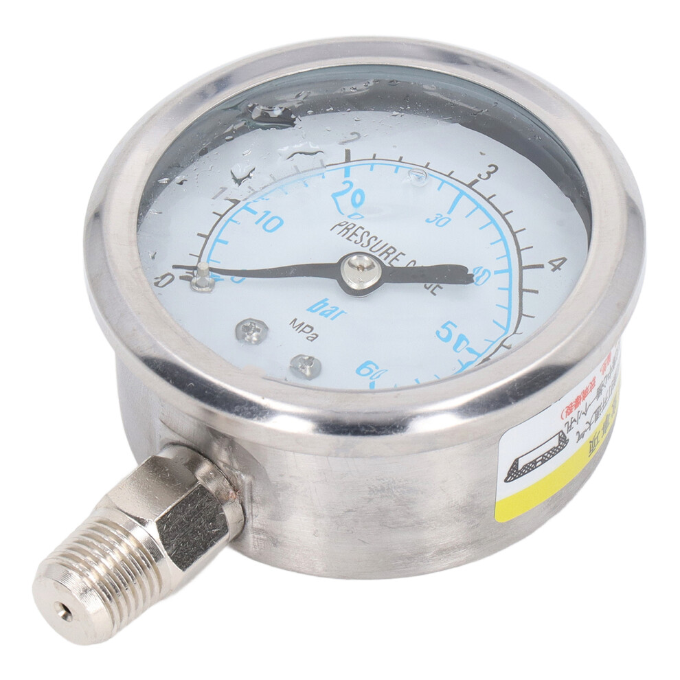 Stainless Steel Vibration-Resistant Oil Pressure Gauge 0-6Mpa 1/4In Npt 8791390321654
