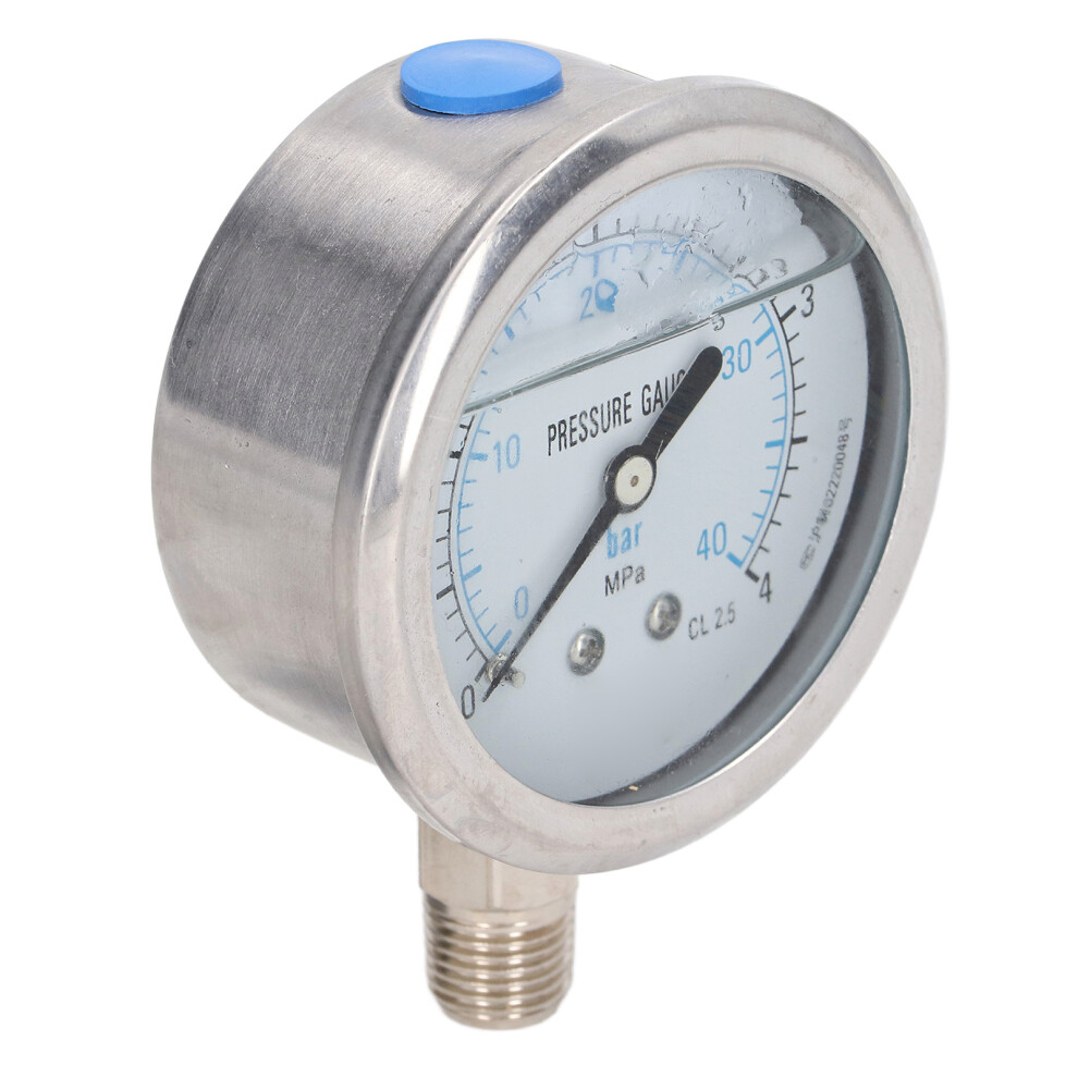 Stainless Steel Vibration Resistant Oil Pressure Gauge 0-4Mpa 1/4In Npt 8181390321639