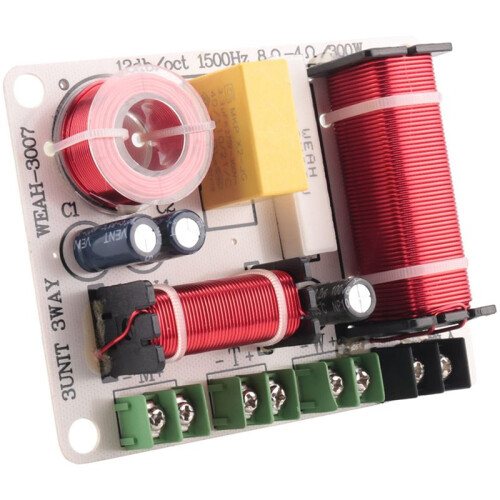4X 3 Way Speaker Frequency Divider 300W HiFi Crossover Filter Frequency Distributor for DIY Home Speaker Modification 1