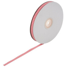 3X 45M Full Reel Cut Lengths Gingham Ribbon Sewing Crafts, 6mm Wide Red