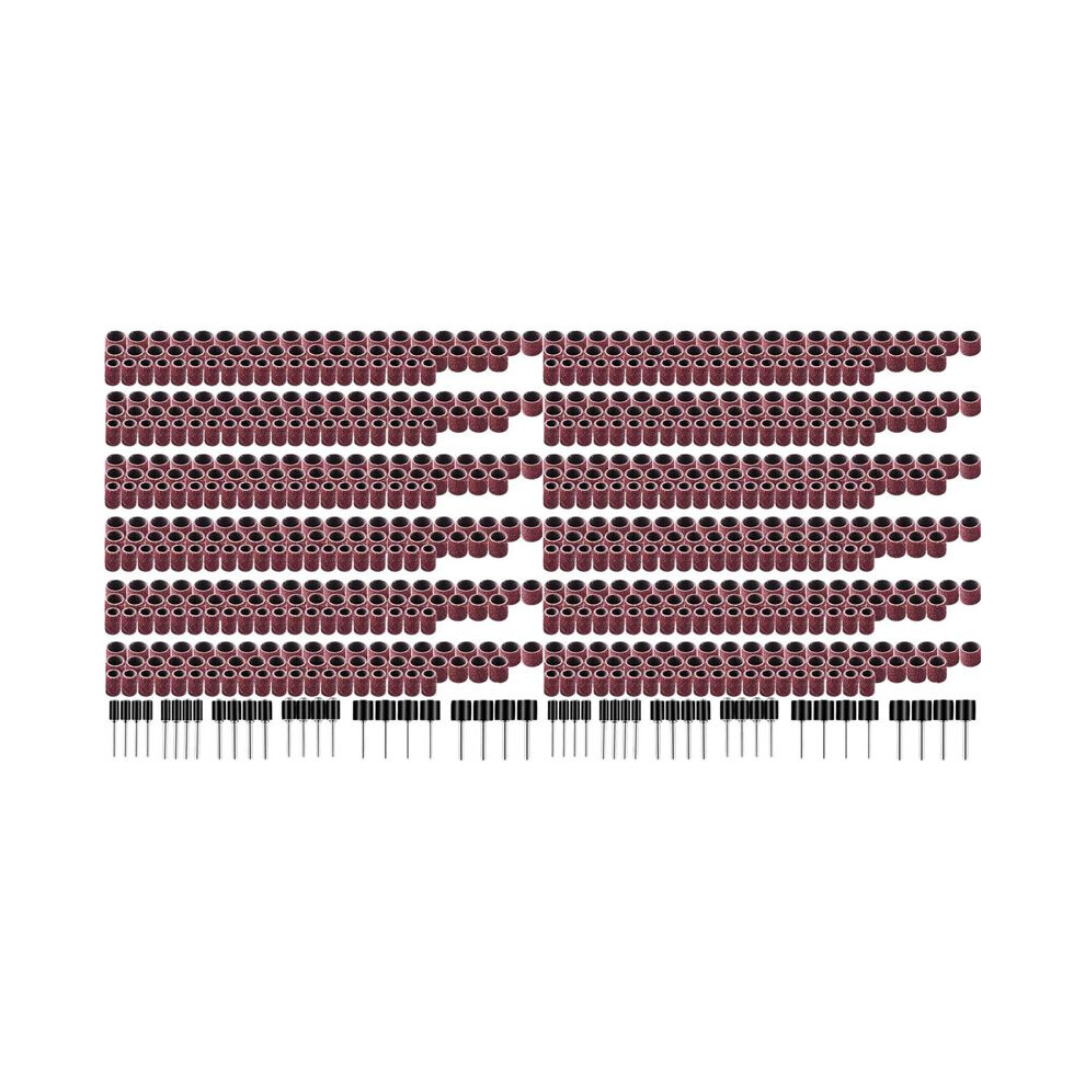 768 Pieces Drum Sander Set Including 360 Pieces Nail Sanding Band Sleeves And 24 Pieces Drum Mandrels For Rotary Tool 6031055234113