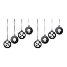 Ceiling Fan Pull Chain Set, 8Pcs Light Bulb and Fan Pattern Pull Chain Ceiling Fan Chain Extender with Fan Chain