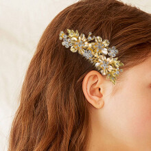 3X Wedding Bridal Hair Combs Vintage Imitation Crystal Hairpins Prom Jewelry Gold Silver Flower Pattern Women Gold