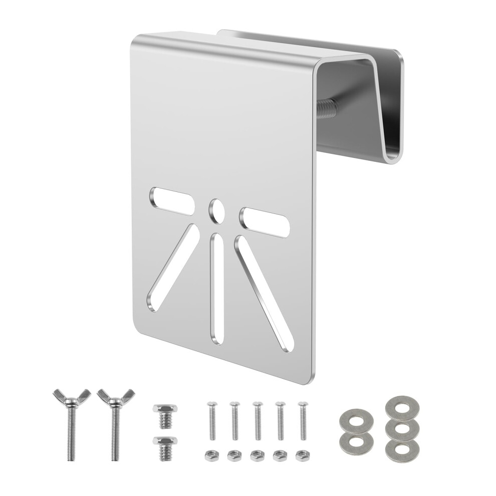 Gutter Mount Bracket For Security Cameras, Weatherproof Stainless Steel, Nodrill Outdoor Holder Silver 9092120532852
