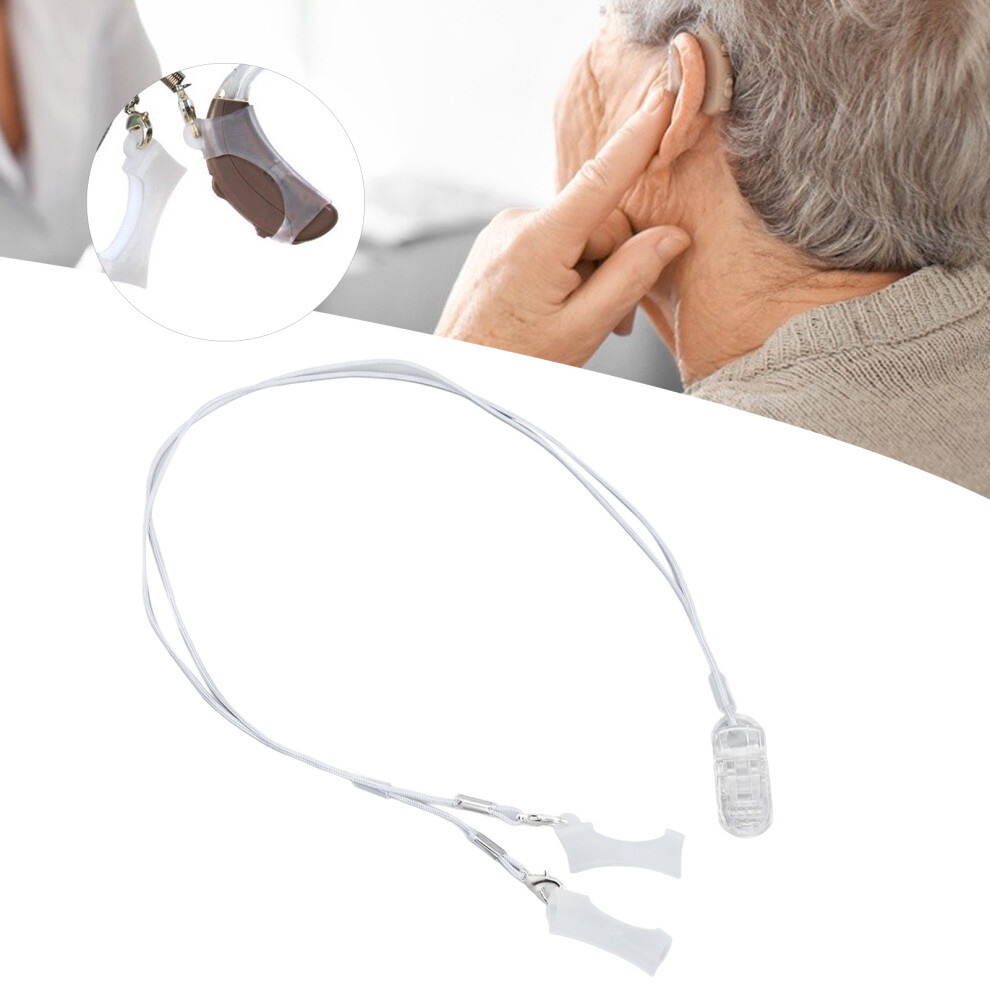 Hearing Aid Clip Nylon Lanyard for Elderly, Portable BTE Accessory, A13