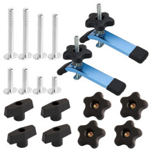72250 Morsetto di Fissaggio per Binario A T, 5-1/2 Pollici X 1-1/8 Pollici, Confezione da 2, e Kit di Manopole per Binario A T, Accessori per Maschere