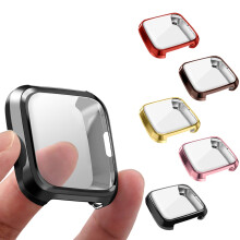 Screen Protector 5 Pack with Slim TPU ShockAbsorbing Full Coverage Case for Fitbit Versa Lite