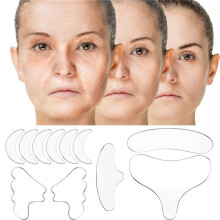 33Pcs Reusable Silicone Wrinkle Removal Sticker Face Forehead Neck Eye Sticker Pad Anti Aging Skin Lifting Care Patch