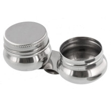 Palette Cup with Lid, Stainless Steel Double Dipper Oil Painting Pot Container, No Leakage, Can Clip Palette 2pack