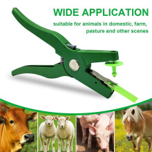 Cattle Ear Tags Number 001-100 with Pliers, Plastic Livestock Animal Identification Earring Tag Pin Tool Kit for Cows